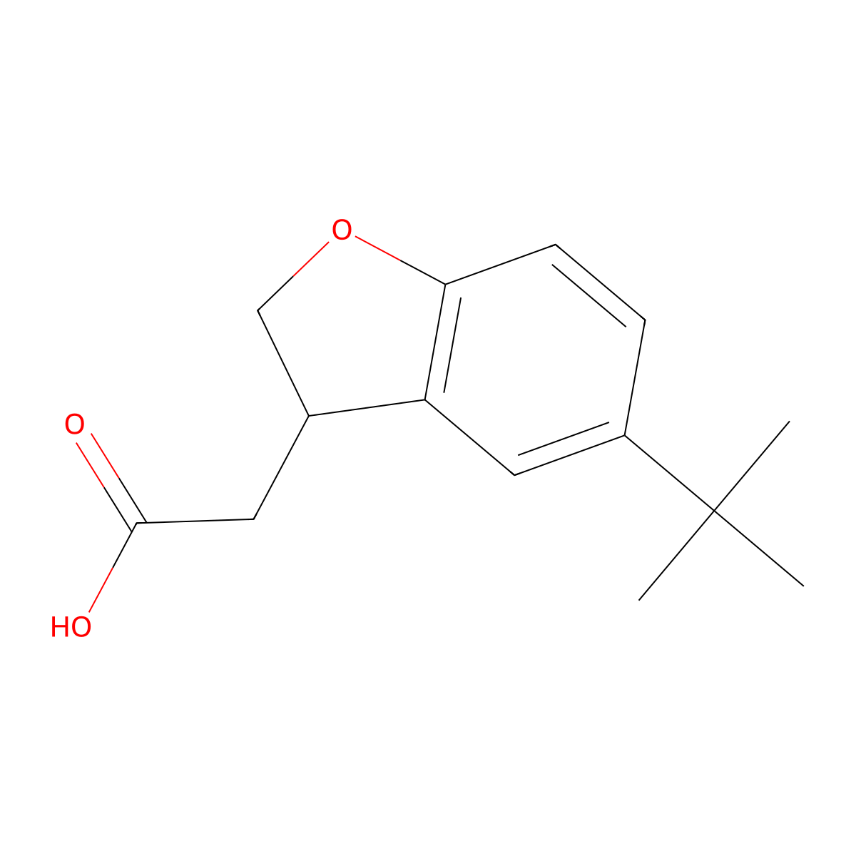 5-(tert-Butyl)-2,3-dihydrobenzofuran-3-acetic Acid molecular structure, CAS 1538042-16-8