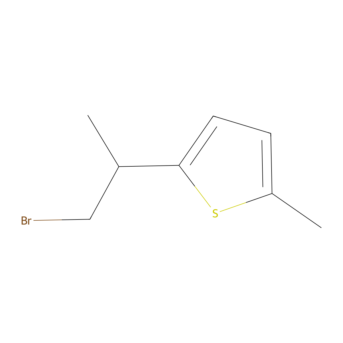 2-(1-Bromopropan-2-yl)-5-methylthiophene molecular structure, CAS 1538053-88-1