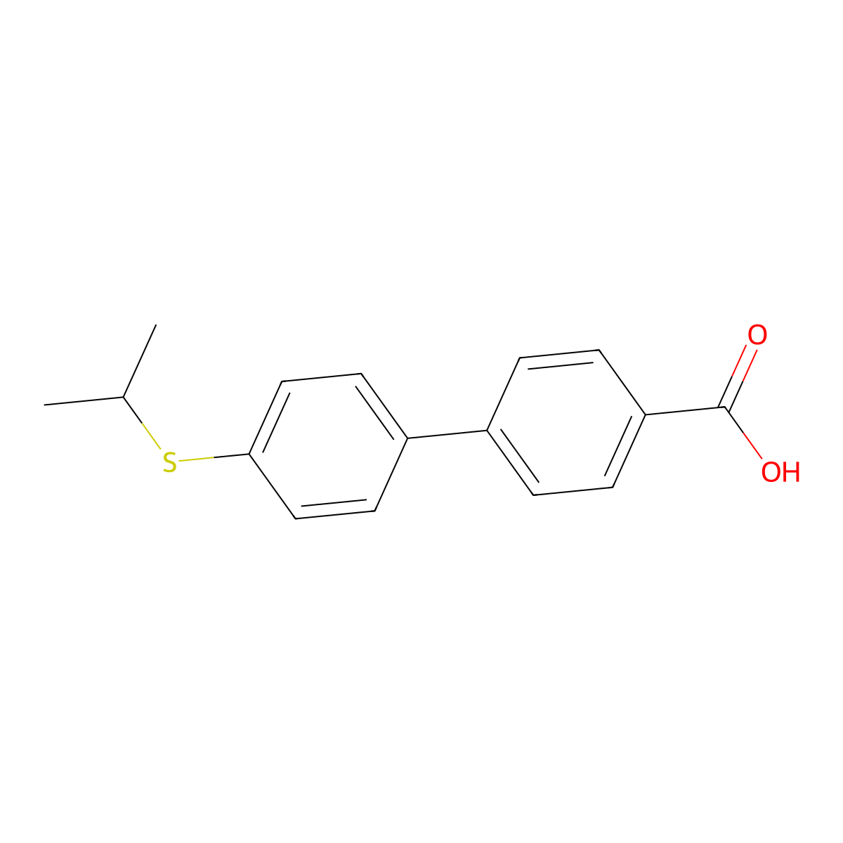 4'-[(1-Methylethyl)thio][1,1'-biphenyl]-4-carboxylic acid molecular structure, CAS 1538061-37-8