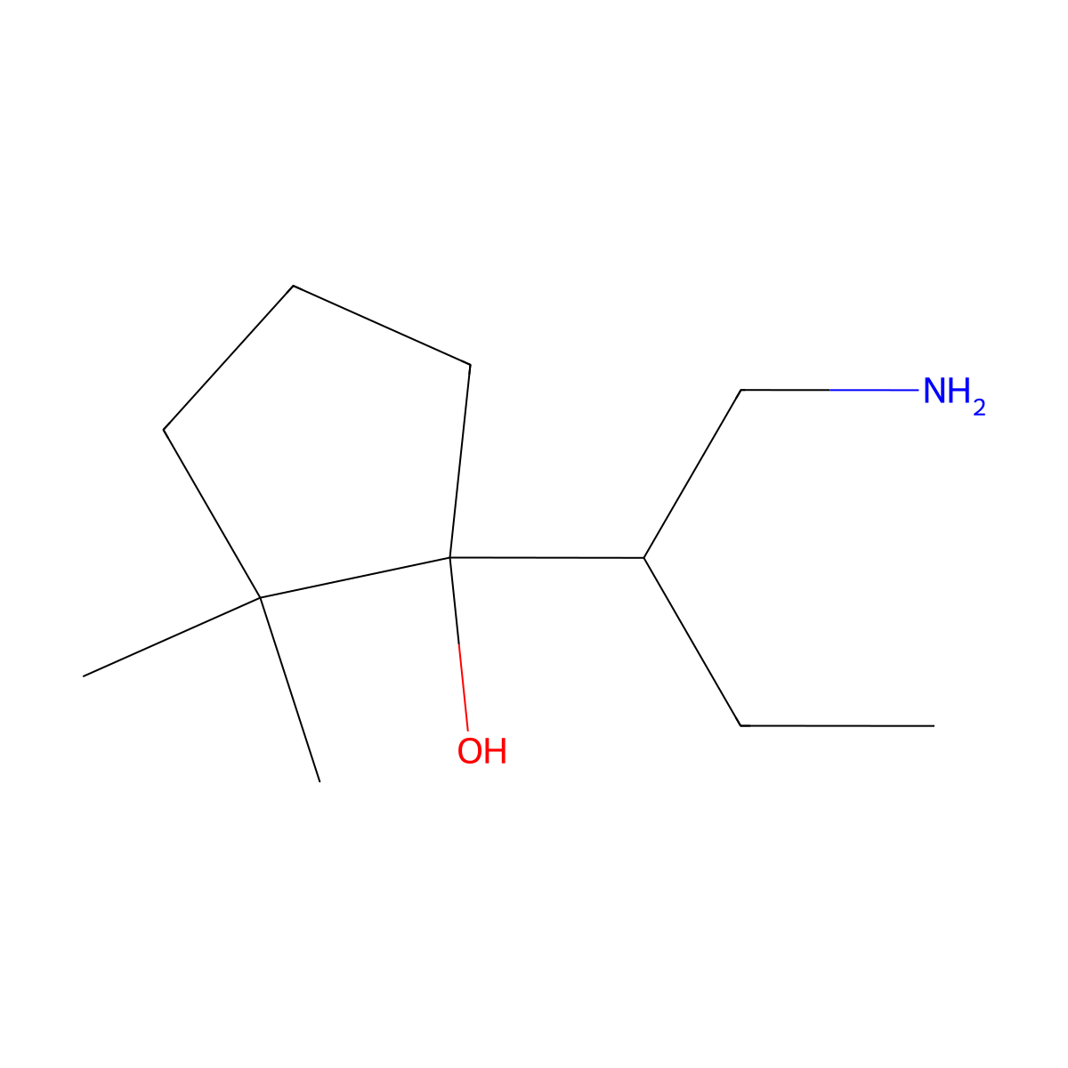 1-(1-Aminobutan-2-yl)-2,2-dimethylcyclopentan-1-ol molecular structure, CAS 1538062-49-5