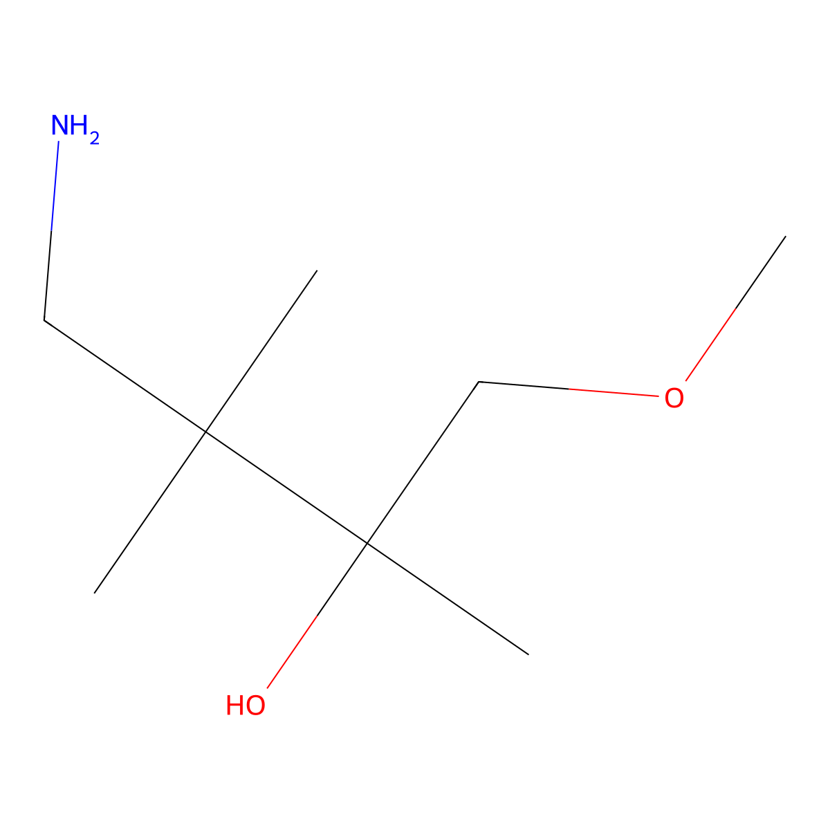 4-Amino-1-methoxy-2,3,3-trimethylbutan-2-ol molecular structure, CAS 1538072-52-4