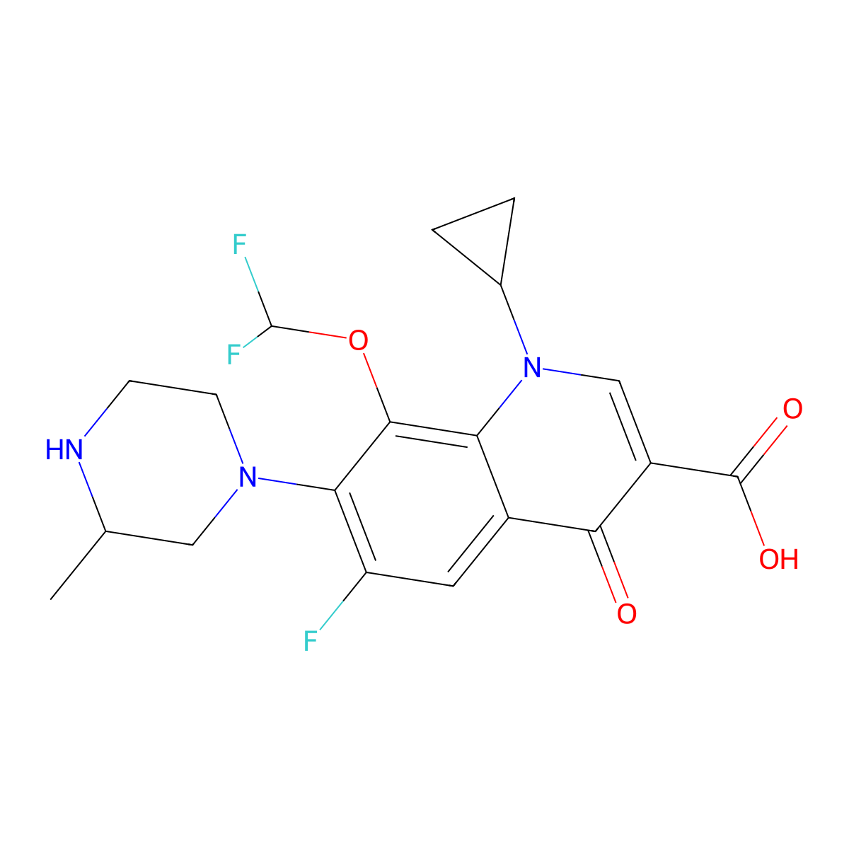 Cadrofloxacin molecular structure, CAS 153808-85-6