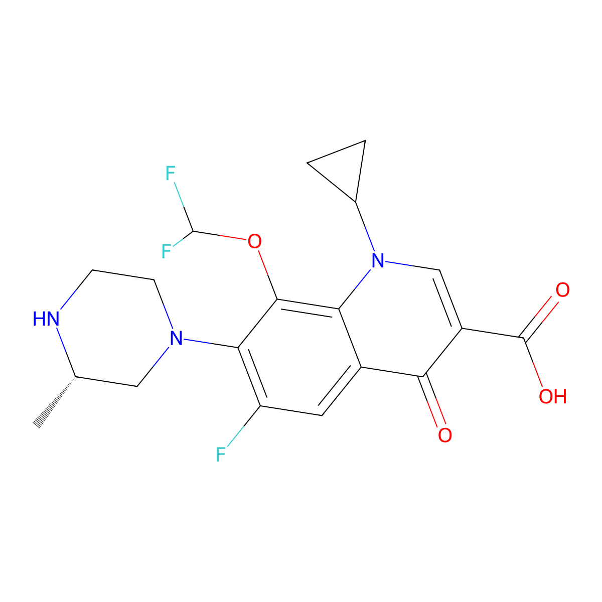 Cadrofloxacin molecular structure, CAS 153808-85-6