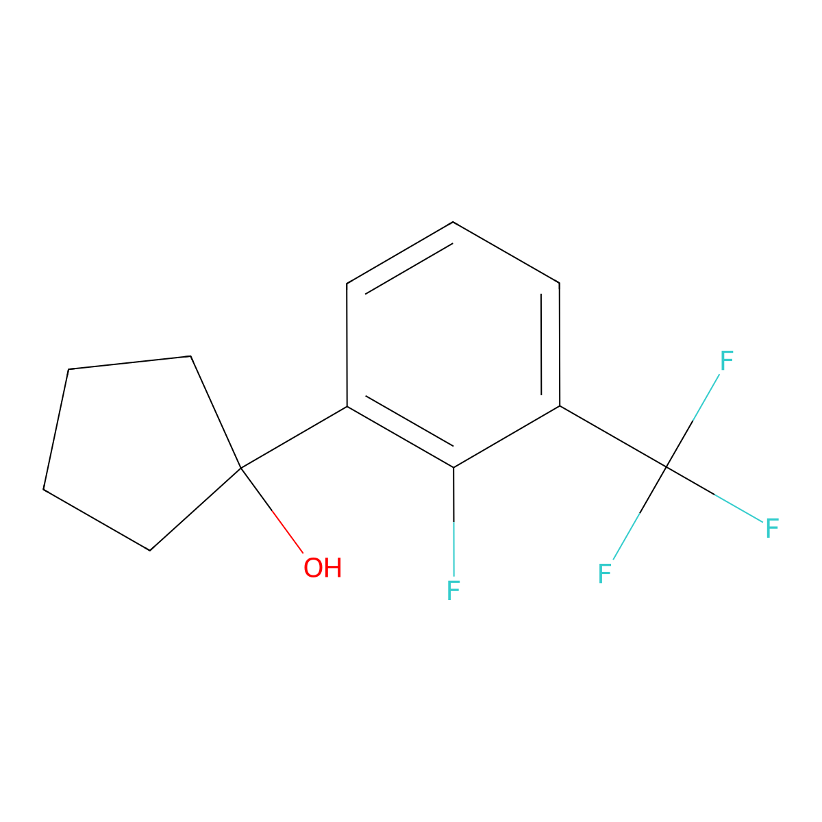 1-(2-Fluoro-3-(trifluoromethyl)phenyl)cyclopentanol molecular structure, CAS 1538087-91-0
