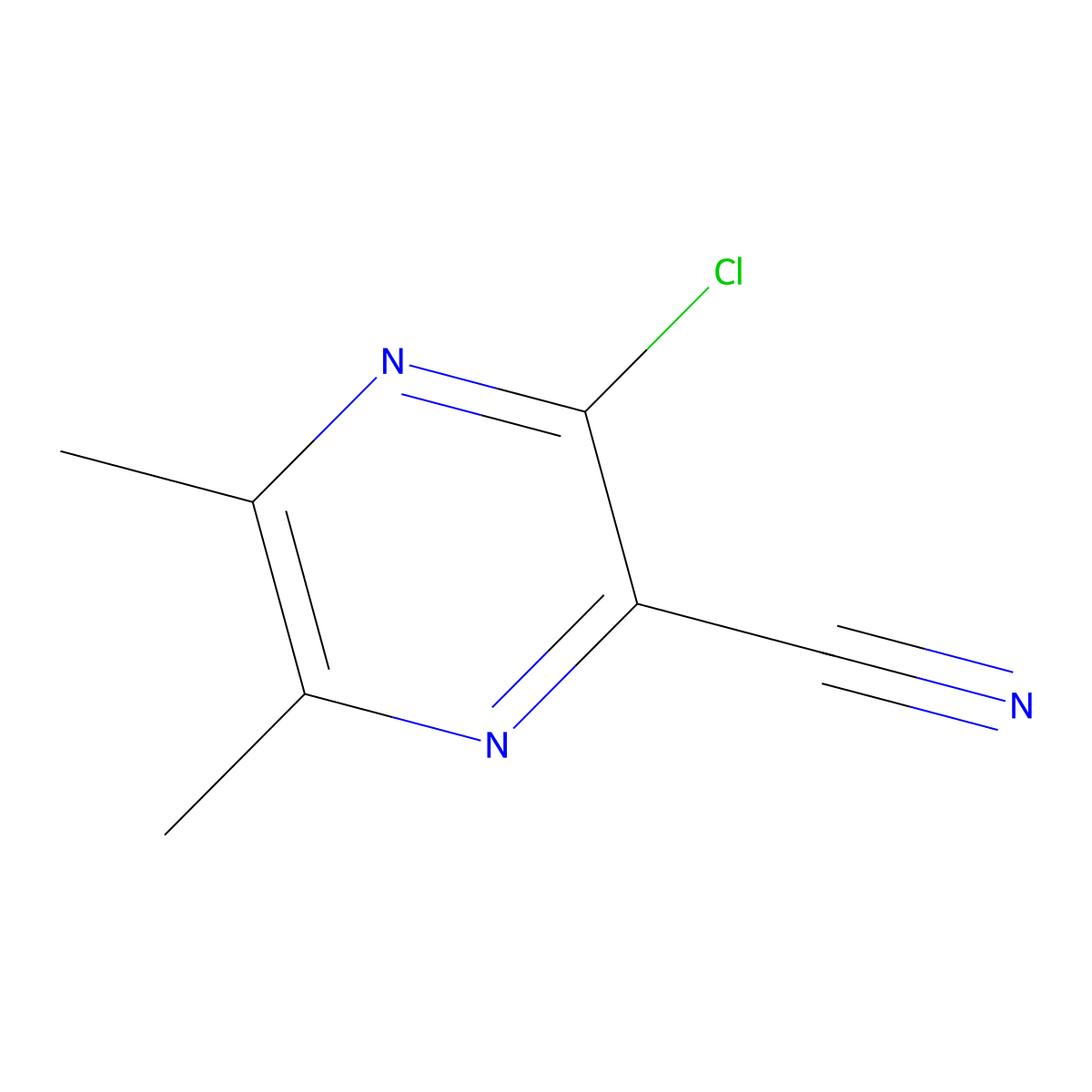 3-Chloro-5,6-dimethylpyrazine-2-carbonitrile molecular structure, CAS 153809-15-5