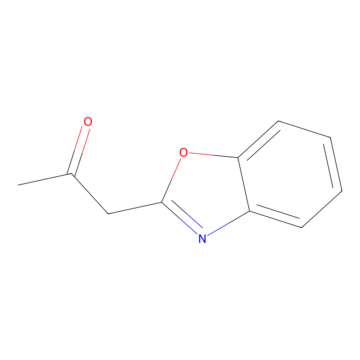 1-(2-Benzoxazolyl)-2-propanone molecular structure, CAS 15381-65-4