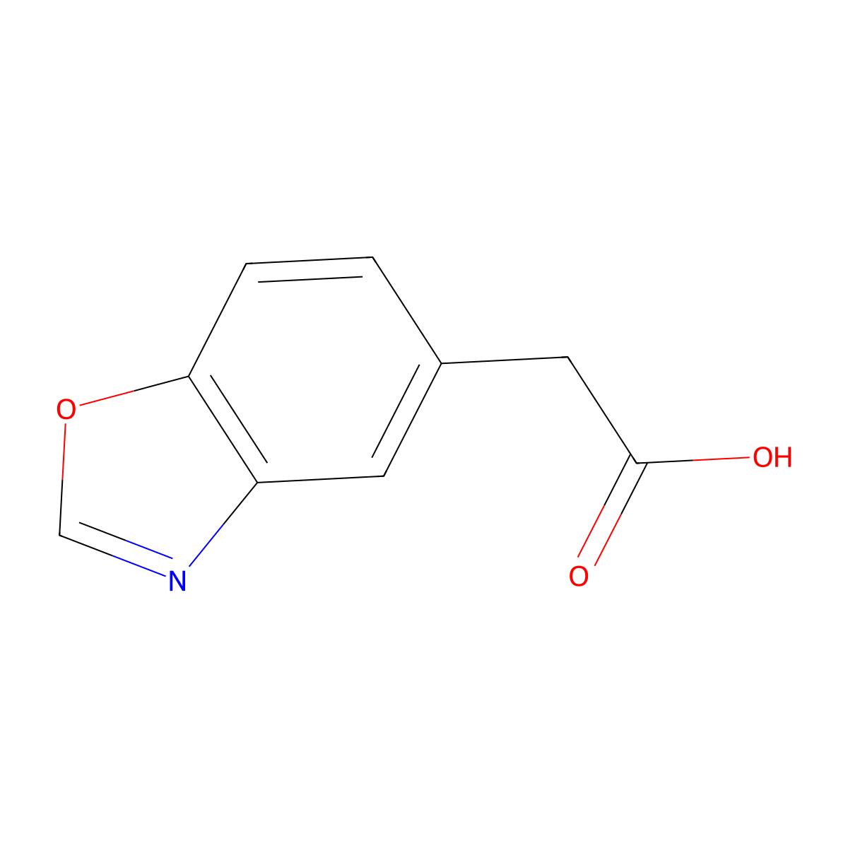 2-(1,3-Benzoxazol-5-yl)acetic acid molecular structure, CAS 153810-37-8