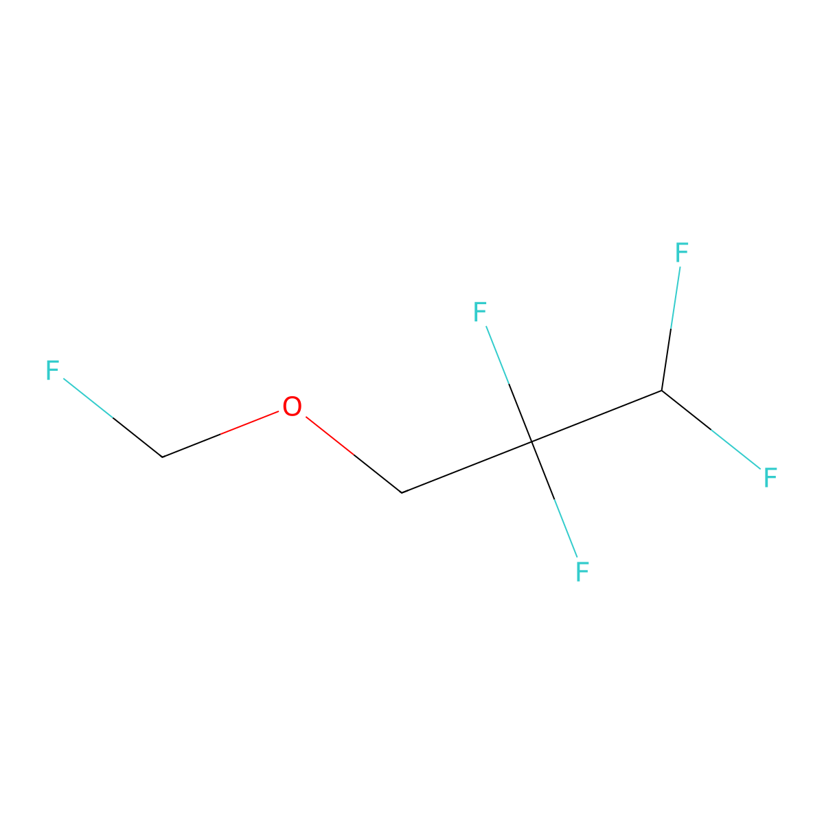 Fluoromethyl 2,2,3,3-tetrafluoropropyl ether molecular structure, CAS 153810-64-1