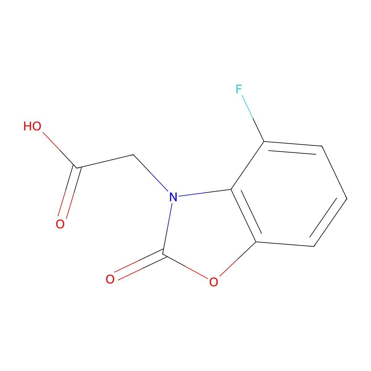 2-(4-Fluoro-2-oxo-2,3-dihydro-1,3-benzoxazol-3-YL)acetic acid molecular structure, CAS 1538107-82-2
