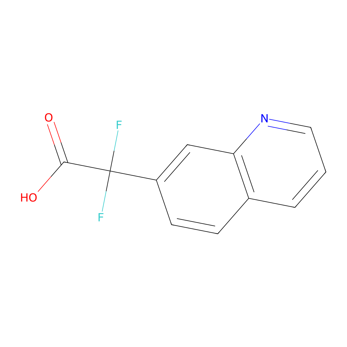 2,2-Difluoro-2-(quinolin-7-yl)acetic acid molecular structure, CAS 1538115-59-1