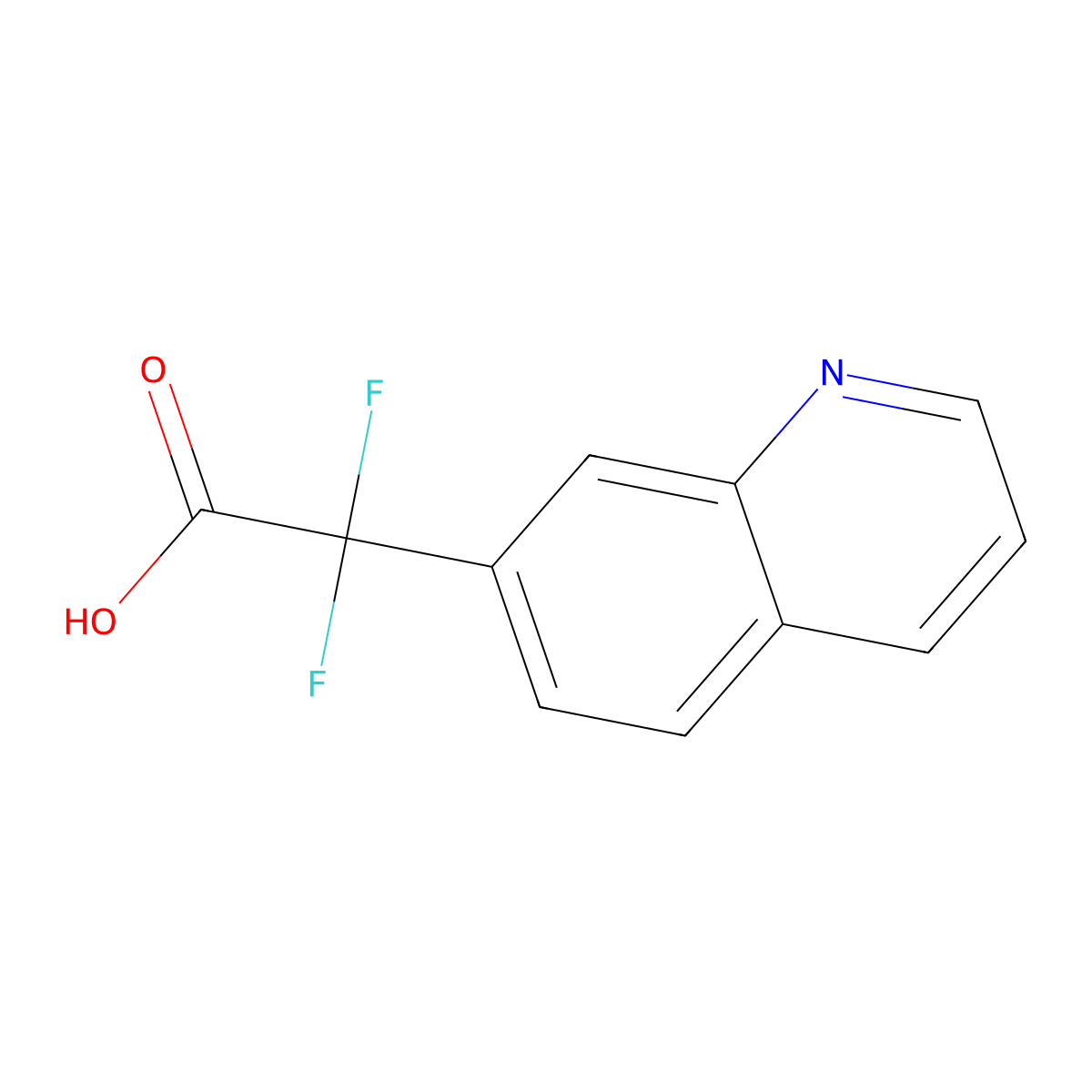 2,2-Difluoro-2-(quinolin-7-yl)acetic acid molecular structure, CAS 1538115-59-1