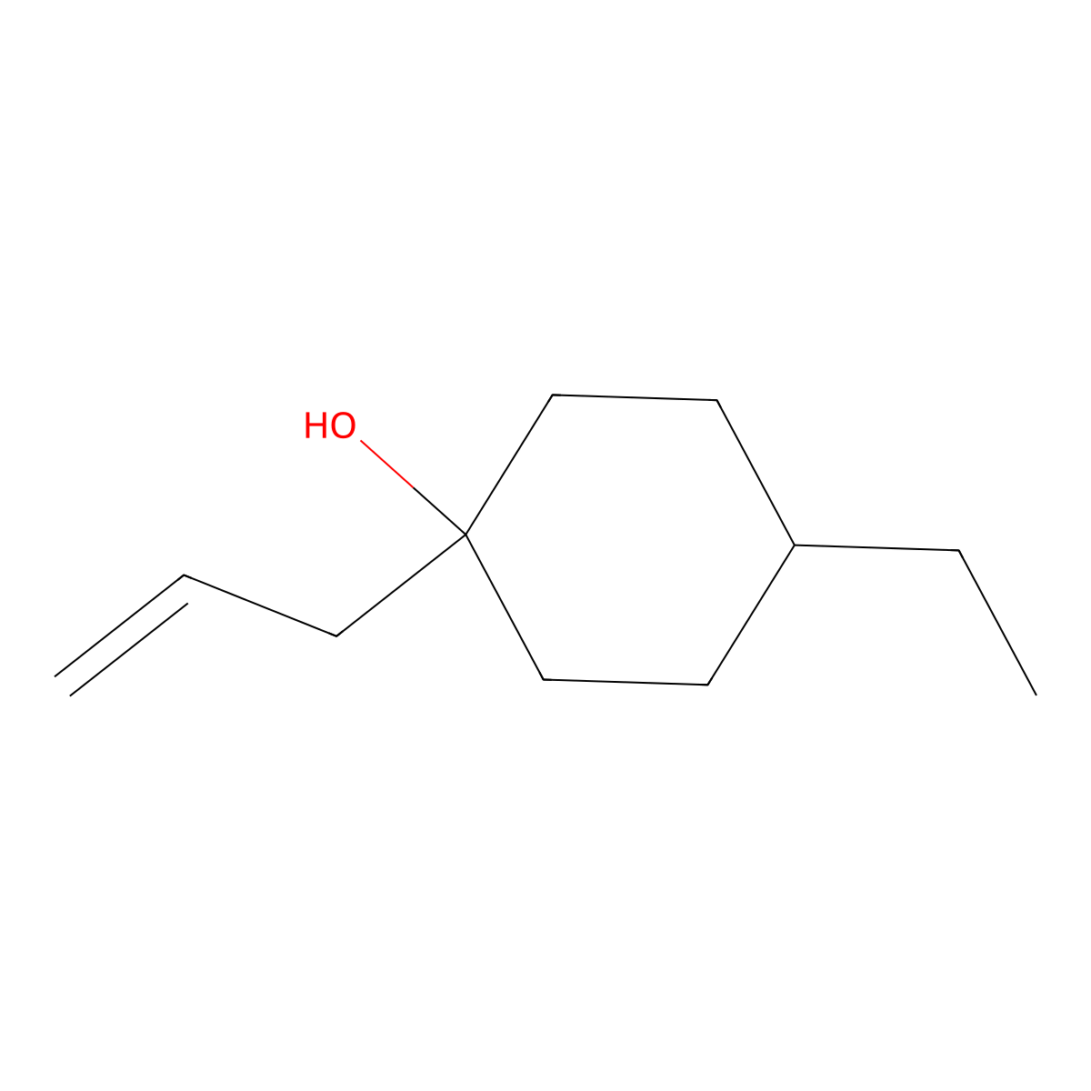 4-Ethyl-1-(prop-2-en-1-yl)cyclohexan-1-ol molecular structure, CAS 1538120-20-5