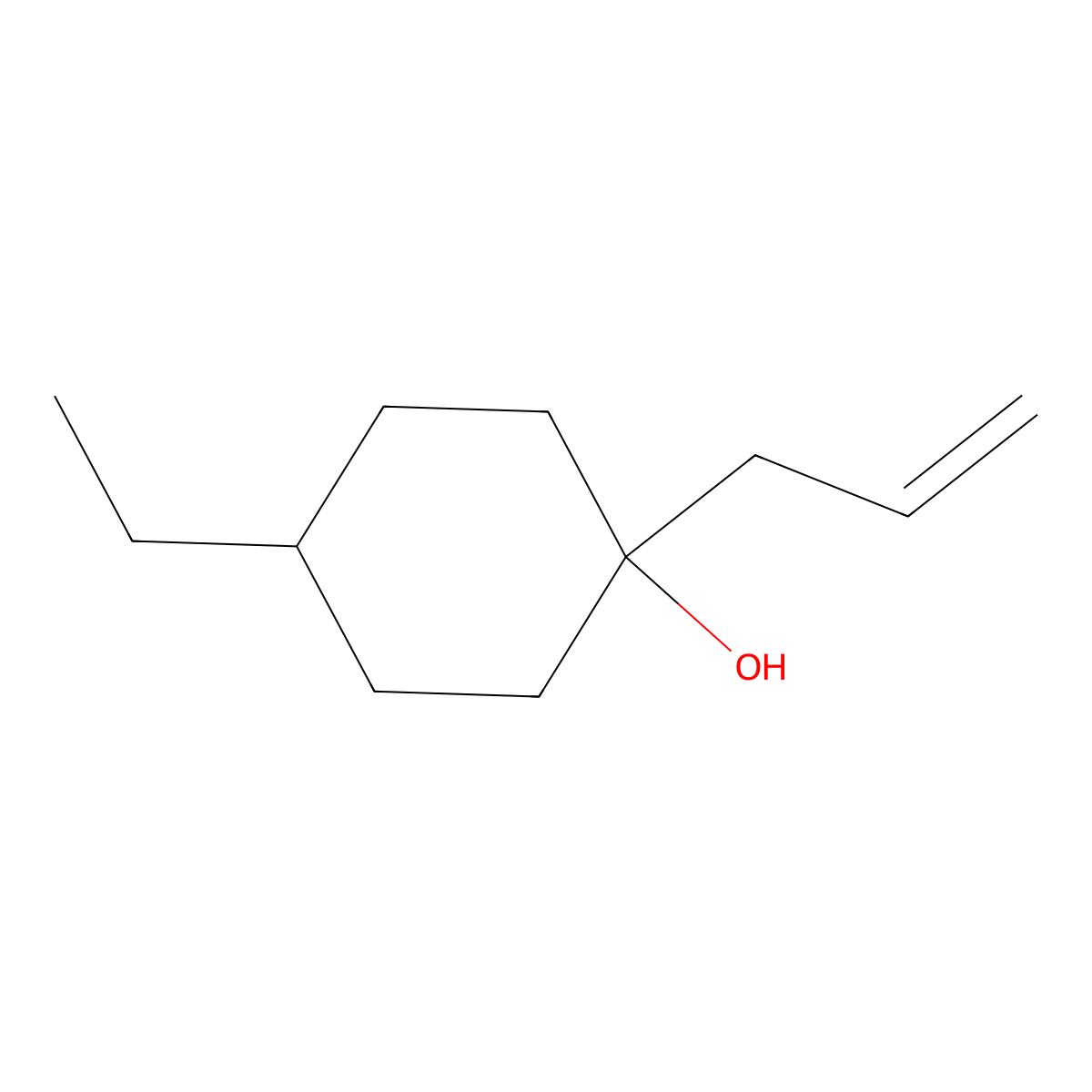 4-Ethyl-1-(prop-2-en-1-yl)cyclohexan-1-ol molecular structure, CAS 1538120-20-5
