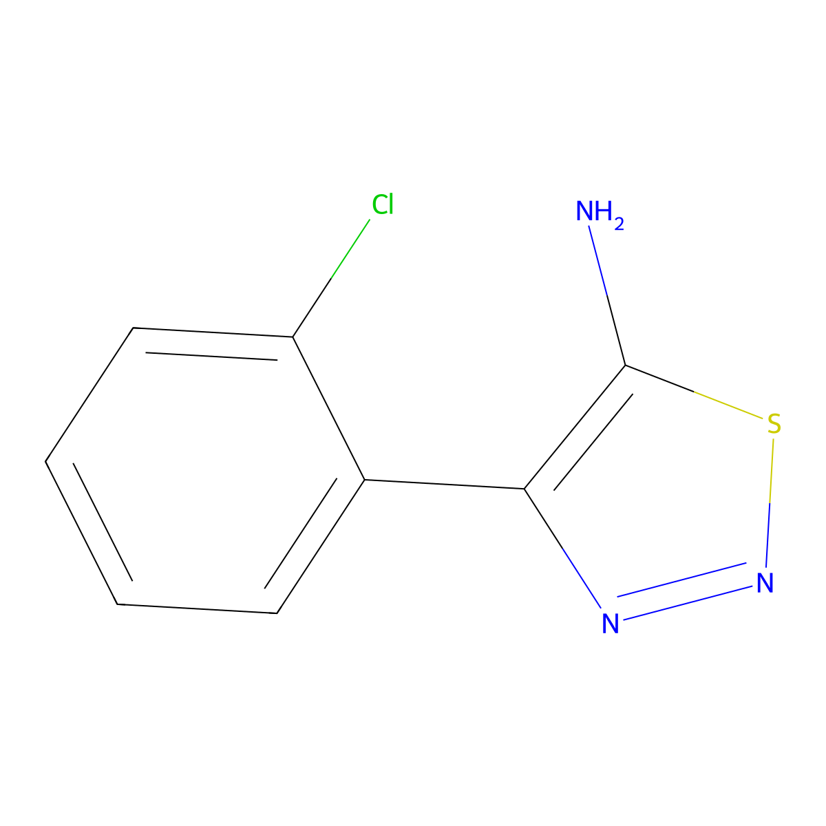 4-(2-Chlorophenyl)-1,2,3-thiadiazol-5-amine molecular structure, CAS 1538121-87-7