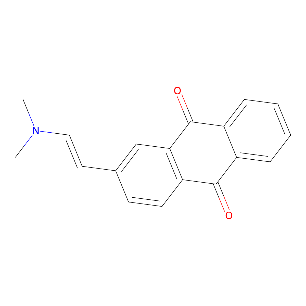 2-[(E)-2-(dimethylamino)ethenyl]-9,10-dihydroanthracene-9,10-dione molecular structure, CAS 153813-68-4