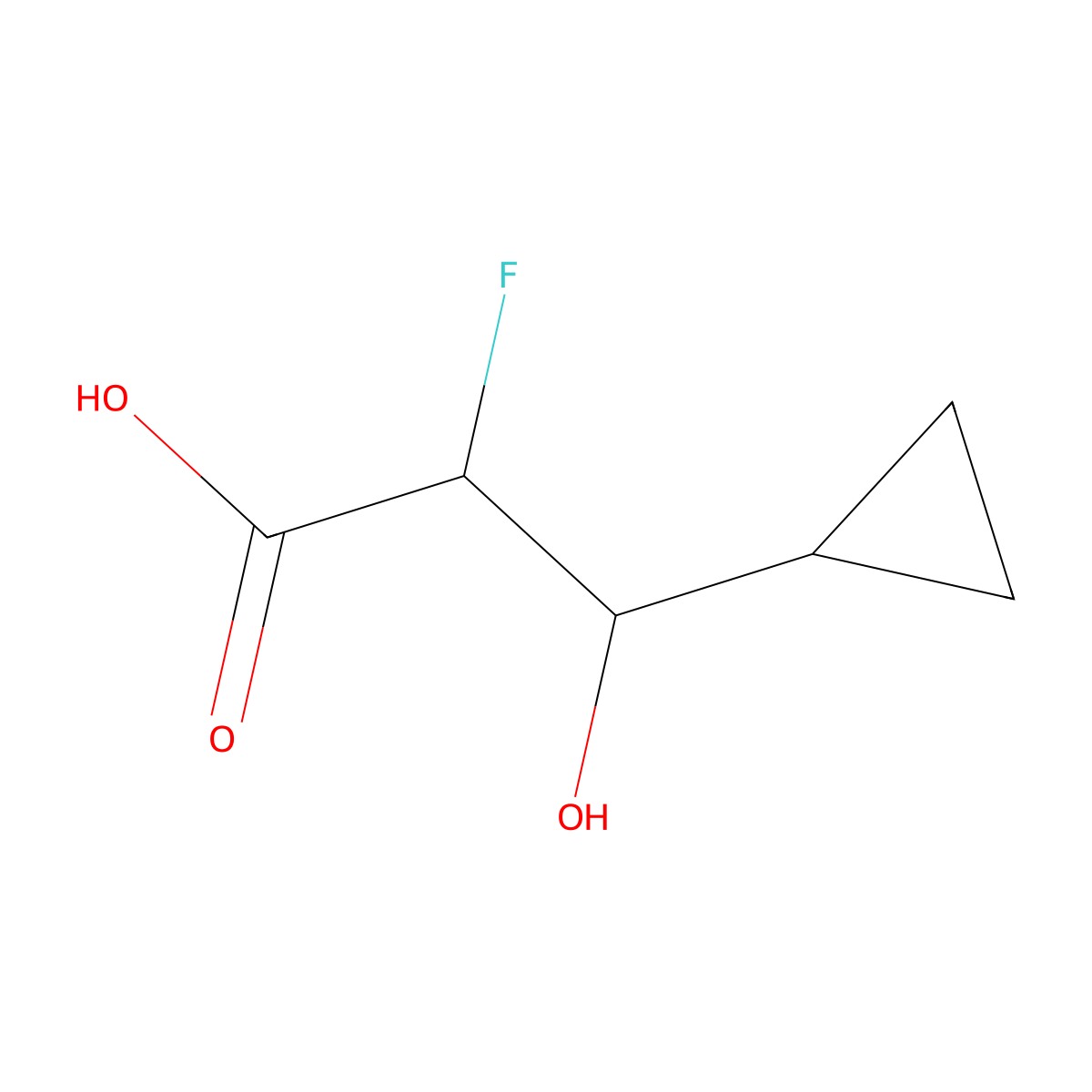 3-Cyclopropyl-2-fluoro-3-hydroxypropanoic acid molecular structure, CAS 1538131-99-5
