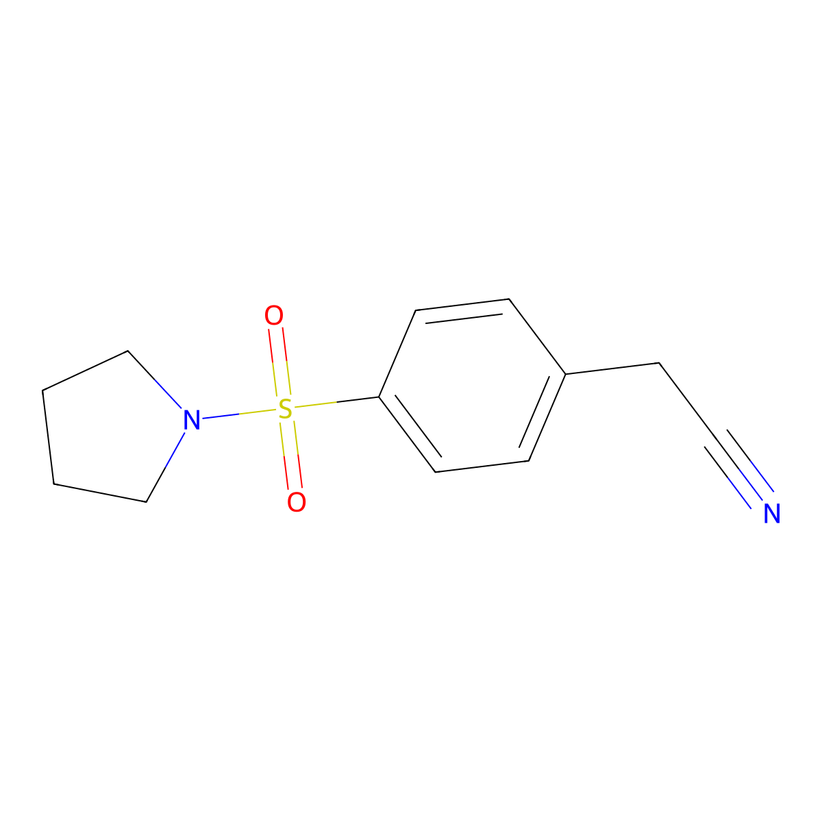 2-(4-(Pyrrolidin-1-ylsulfonyl)phenyl)acetonitrile molecular structure, CAS 1538132-45-4