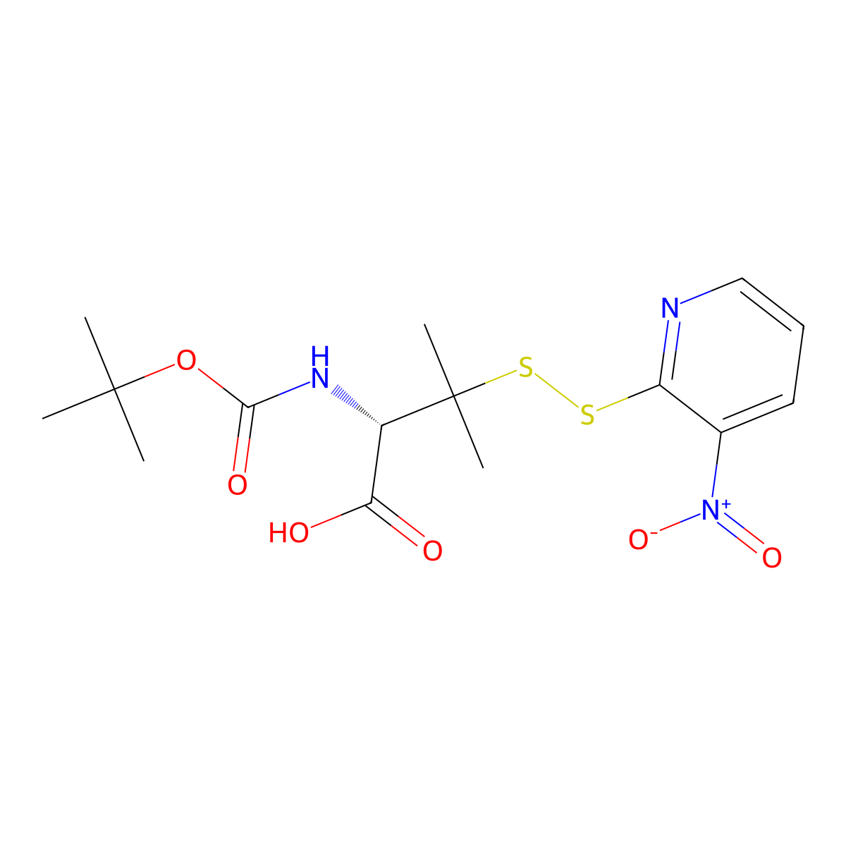 Boc-D-Pen(NPys)-OH molecular structure, CAS 153815-23-7