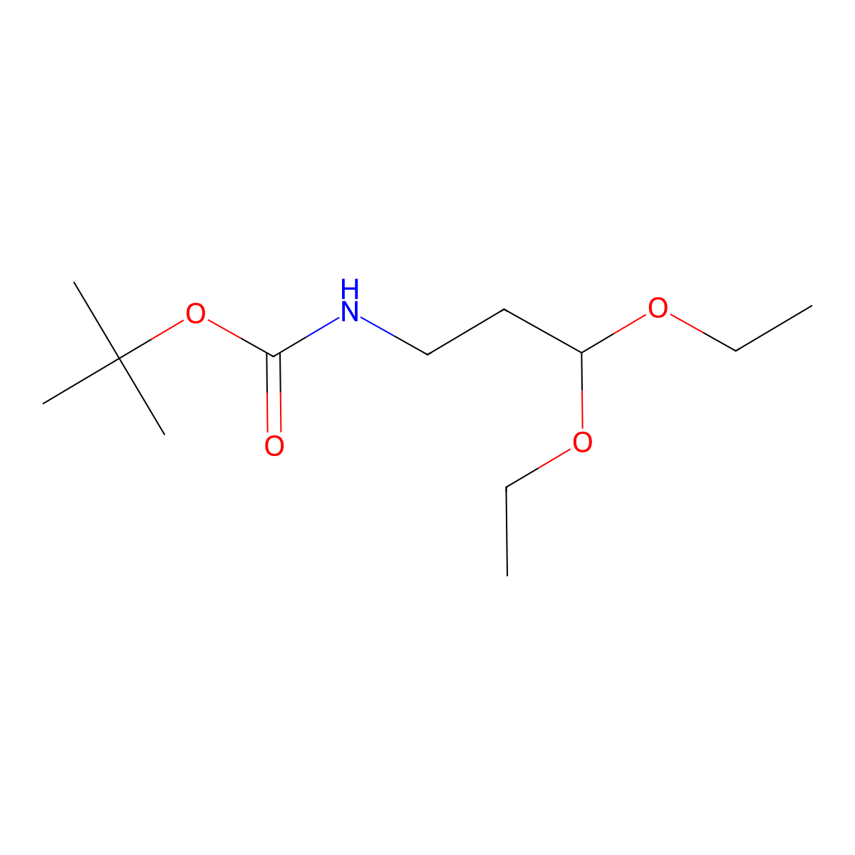 Tert-butyl (3,3-diethoxypropyl)carbamate molecular structure, CAS 153815-24-8