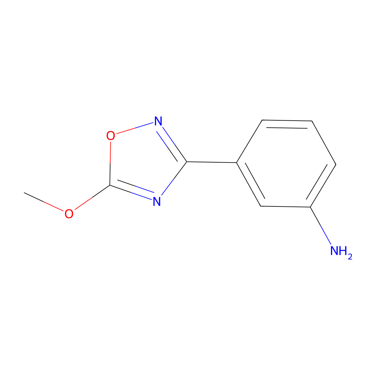 3-(5-Methoxy-1,2,4-oxadiazol-3-yl)aniline molecular structure, CAS 1538156-84-1