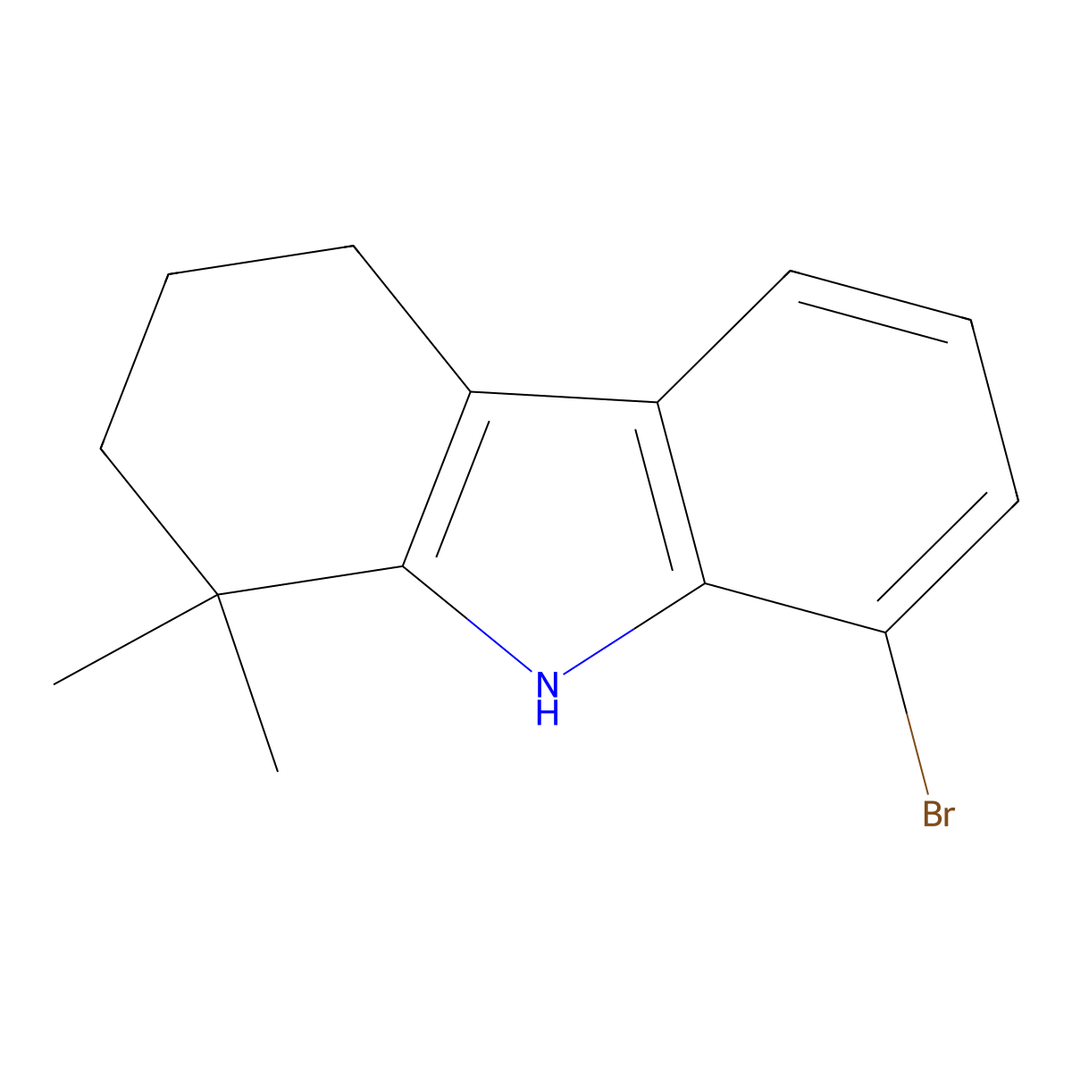 8-Bromo-1,1-dimethyl-2,3,4,9-tetrahydro-1h-carbazole molecular structure, CAS 1538163-35-7