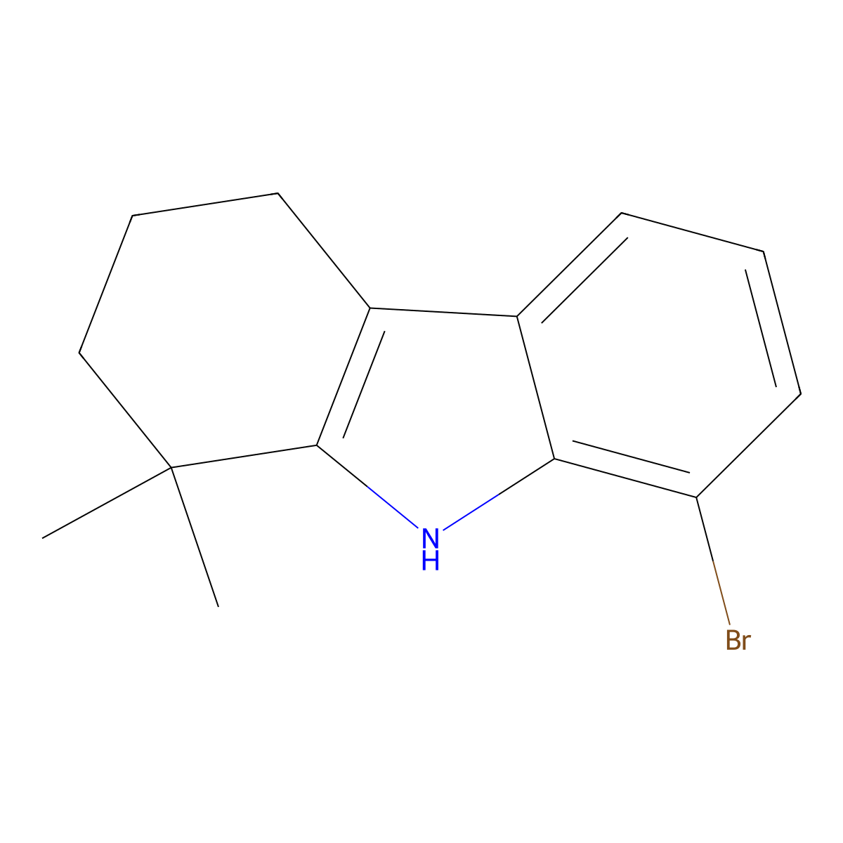 8-Bromo-1,1-dimethyl-2,3,4,9-tetrahydro-1h-carbazole molecular structure, CAS 1538163-35-7