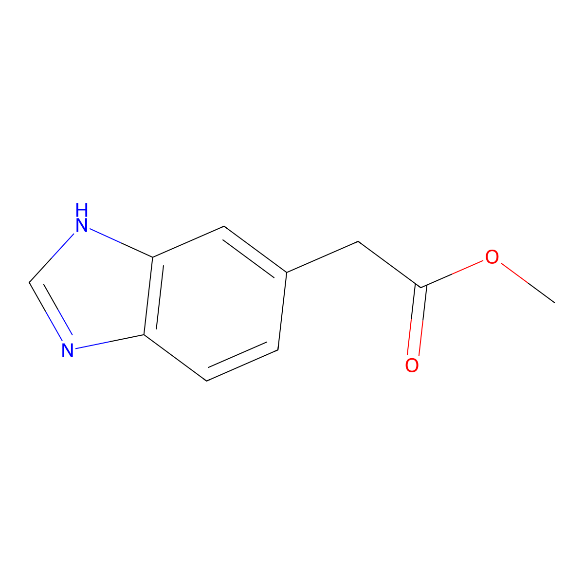 methyl 2-(1H-1,3-benzodiazol-5-yl)acetate molecular structure, CAS 1538163-95-9