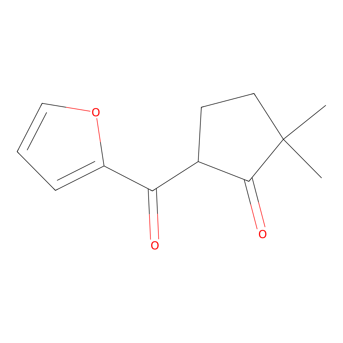 5-(Furan-2-carbonyl)-2,2-dimethylcyclopentan-1-one molecular structure, CAS 1538164-03-2