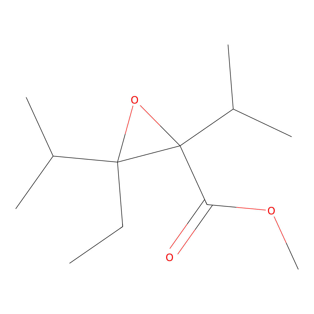 Methyl 3-ethyl-2,3-bis(propan-2-yl)oxirane-2-carboxylate molecular structure, CAS 1538185-40-8