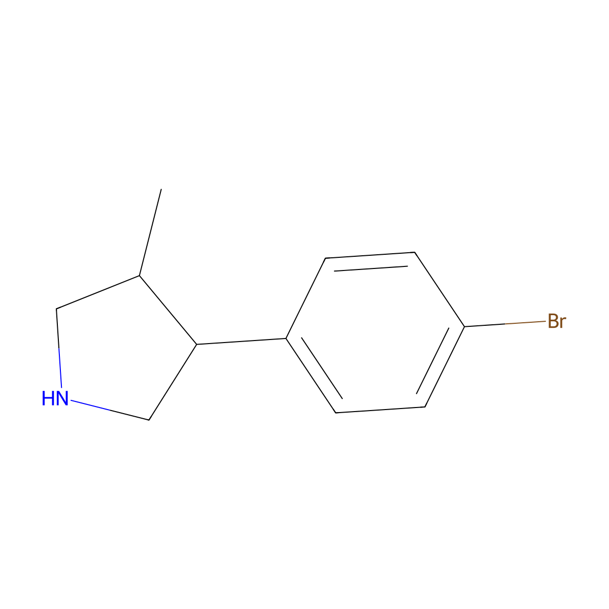 3-(4-Bromophenyl)-4-methylpyrrolidine molecular structure, CAS 1538187-17-5