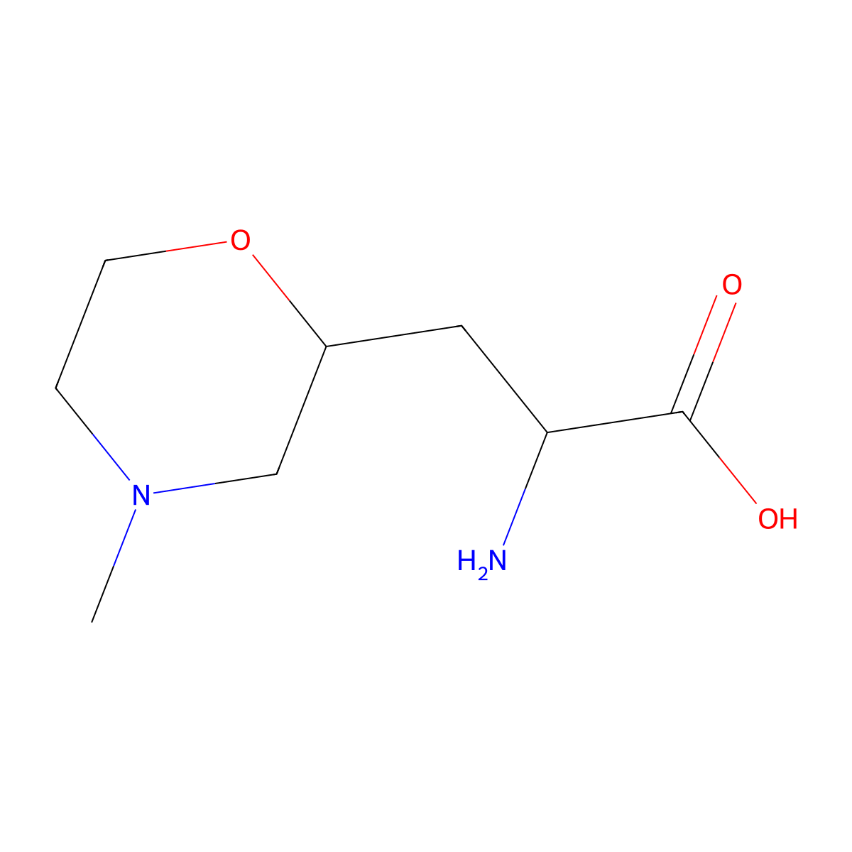 2-Amino-3-(4-methylmorpholin-2-yl)propanoic acid molecular structure, CAS 1538195-20-8