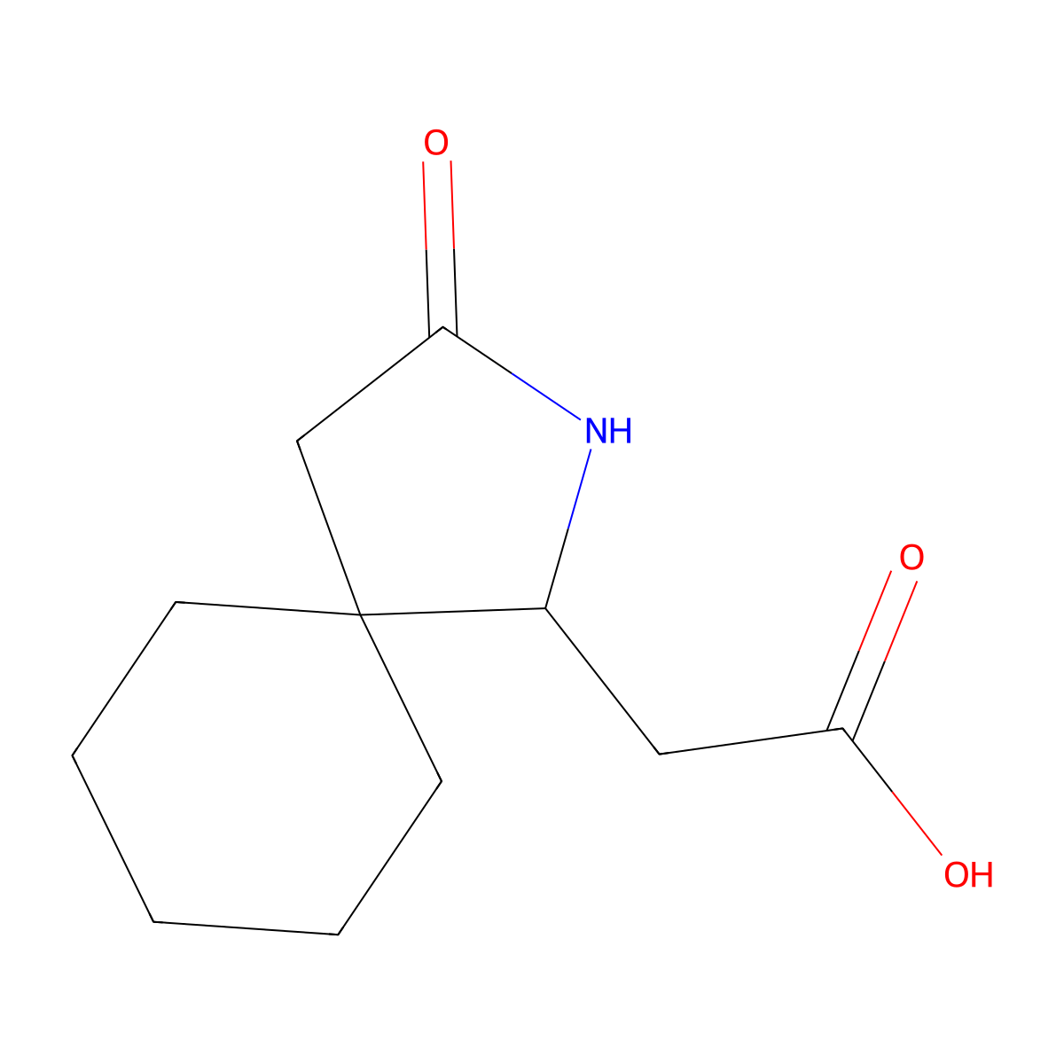 2-{3-Oxo-2-azaspiro[4.5]decan-1-yl}acetic acid molecular structure, CAS 1538203-13-2