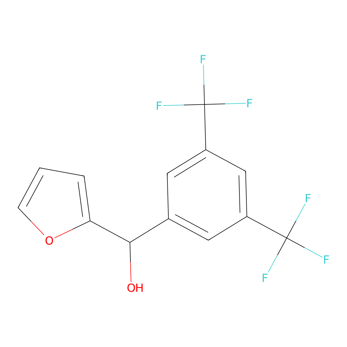 (3,5-Bis(trifluoromethyl)phenyl)(furan-2-yl)methanol molecular structure, CAS 1538203-17-6
