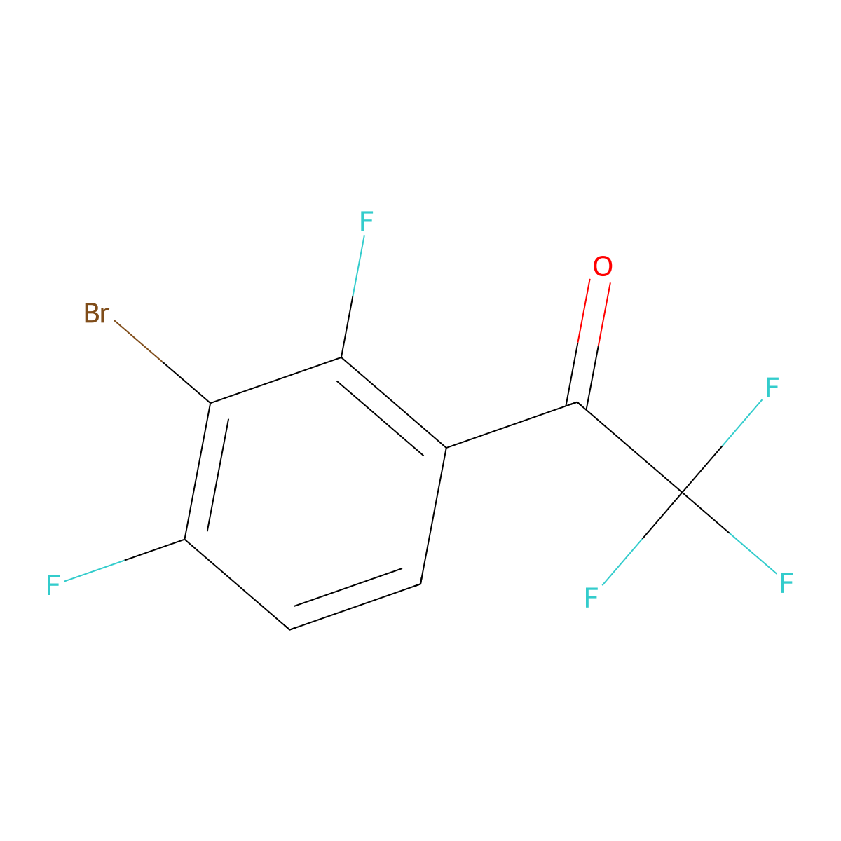1-(3-Bromo-2,4-difluorophenyl)-2,2,2-trifluoroethan-1-one molecular structure, CAS 1538219-73-6