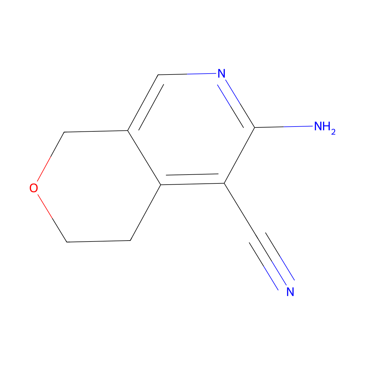 6-amino-1H,3H,4H-pyrano(3,4-c)pyridine-5-carbonitrile molecular structure, CAS 1538249-53-4