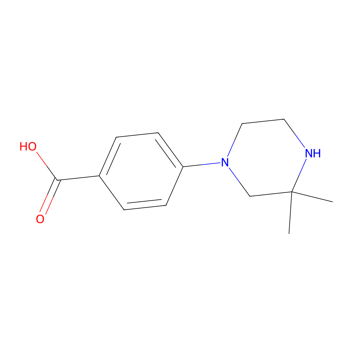 4-(3,3-Dimethylpiperazin-1-yl)benzoic acid molecular structure, CAS 1538254-92-0