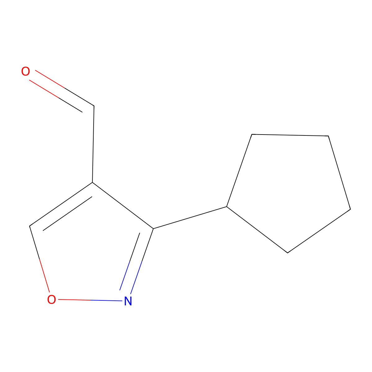 3-Cyclopentyl-1,2-oxazole-4-carbaldehyde molecular structure, CAS 1538256-37-9
