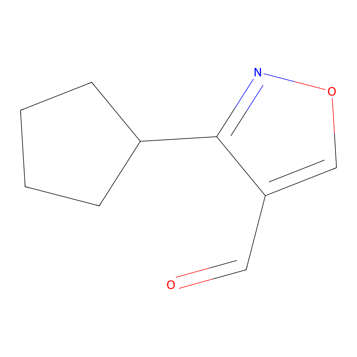 3-Cyclopentyl-1,2-oxazole-4-carbaldehyde molecular structure, CAS 1538256-37-9