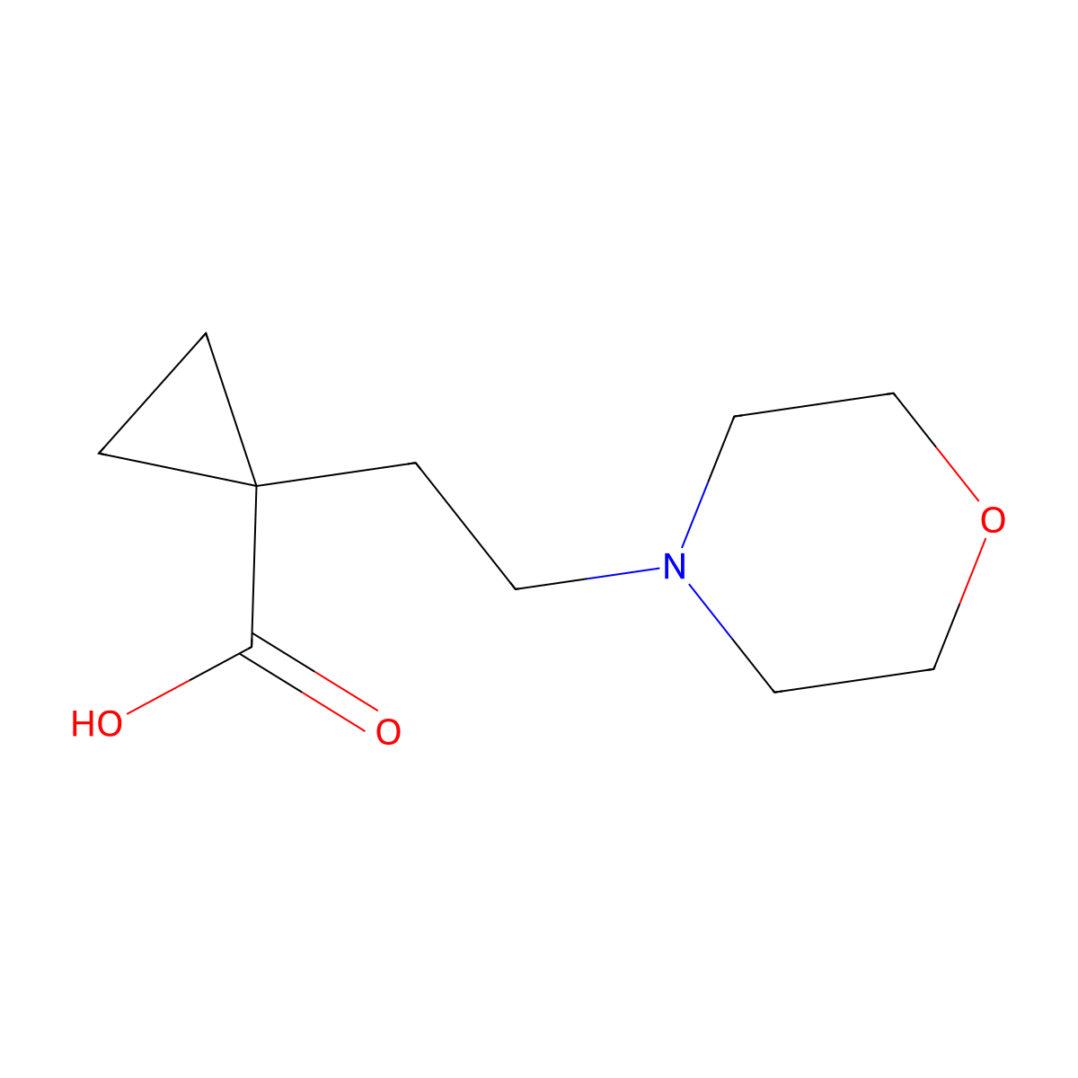 1-(2-Morpholinoethyl)cyclopropane-1-carboxylic acid molecular structure, CAS 1538257-03-2