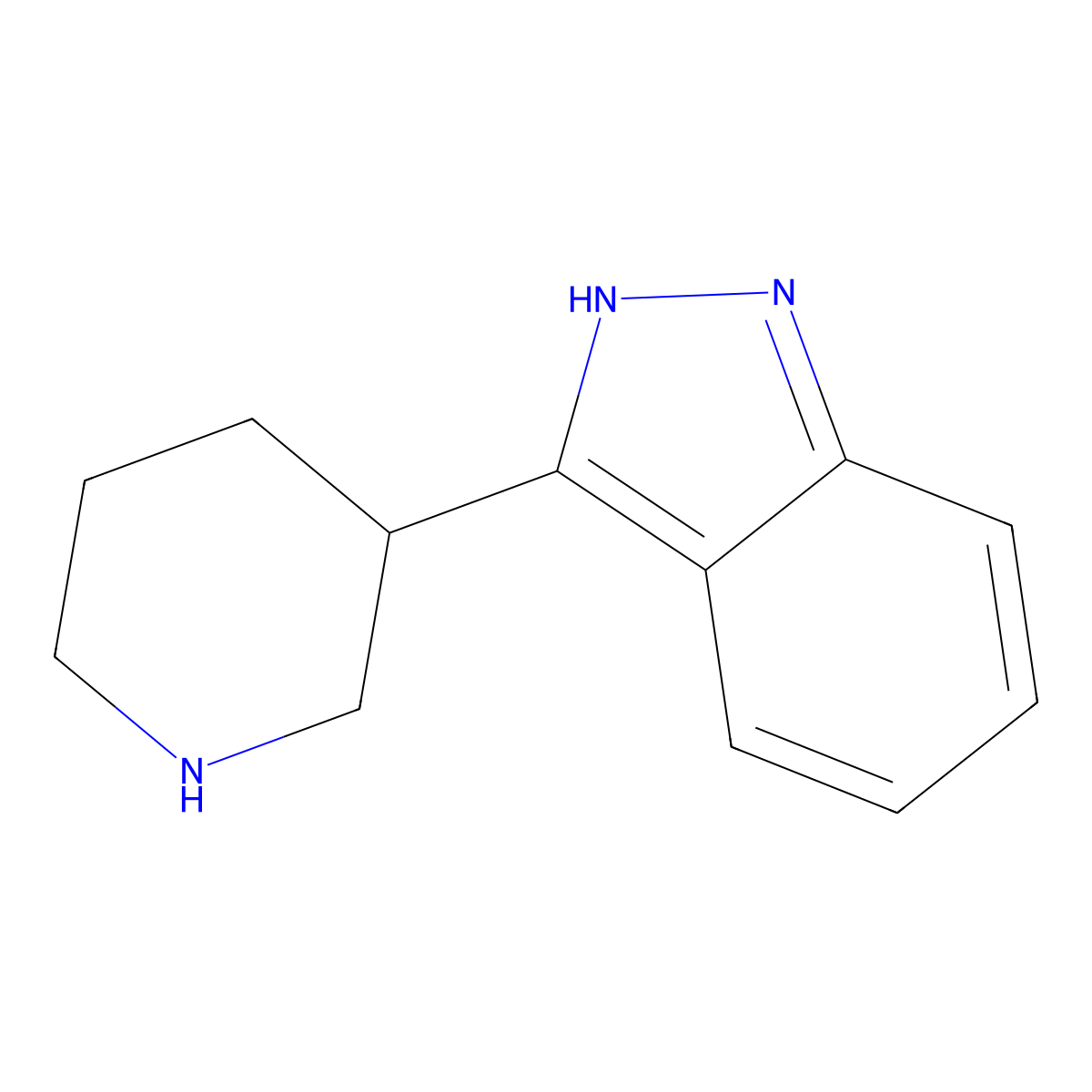 3-(piperidin-3-yl)-1H-indazole molecular structure, CAS 1538260-03-5