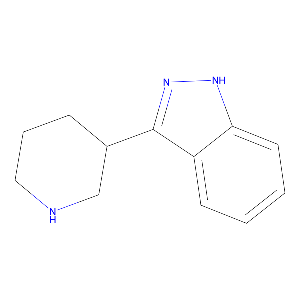 3-(piperidin-3-yl)-1H-indazole molecular structure, CAS 1538260-03-5