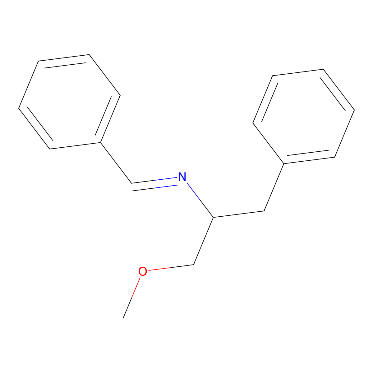 (S)-N-Benzylidene-1-methoxy-3-phenylpropan-2-amine molecular structure, CAS 153827-81-7