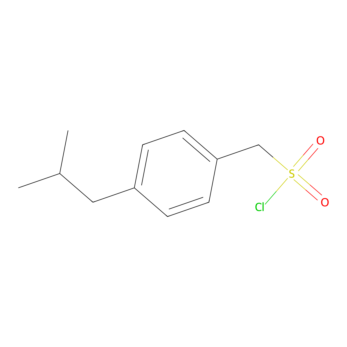 [4-(2-Methylpropyl)phenyl]methanesulfonyl chloride molecular structure, CAS 1538270-17-5