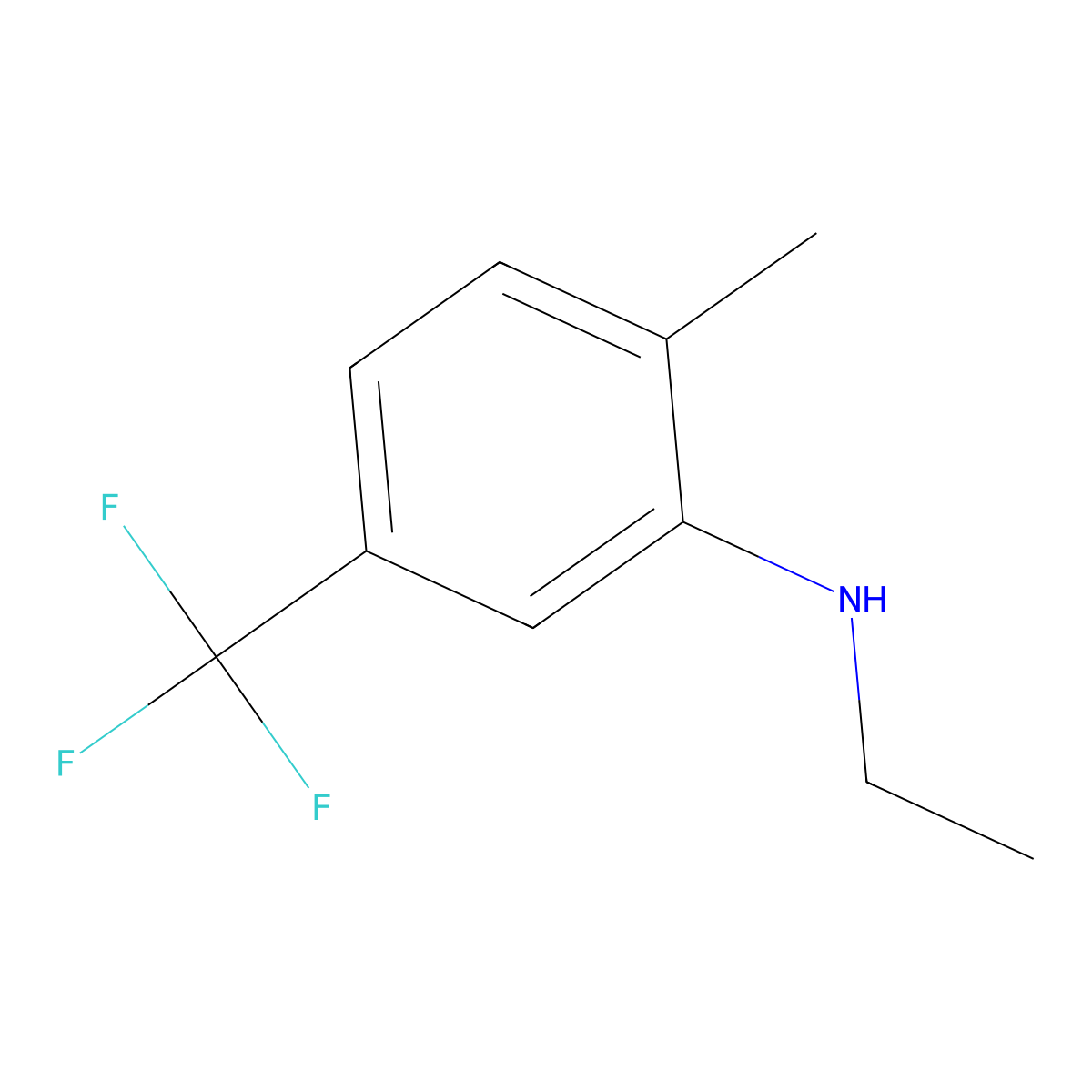 N-ethyl-2-methyl-5-(trifluoromethyl)aniline molecular structure, CAS 1538283-27-0