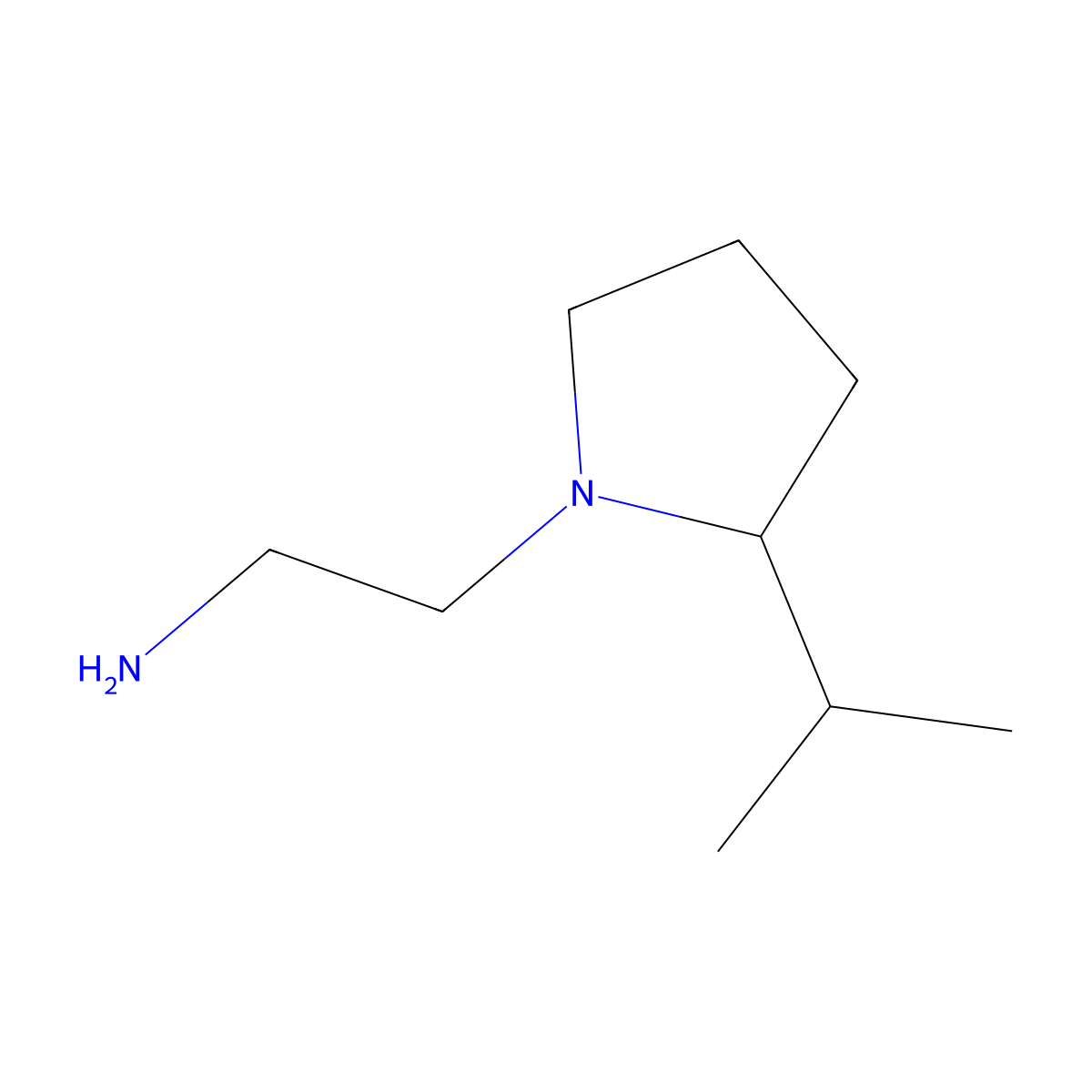 2-[2-(Propan-2-yl)pyrrolidin-1-yl]ethan-1-amine molecular structure, CAS 1538287-21-6