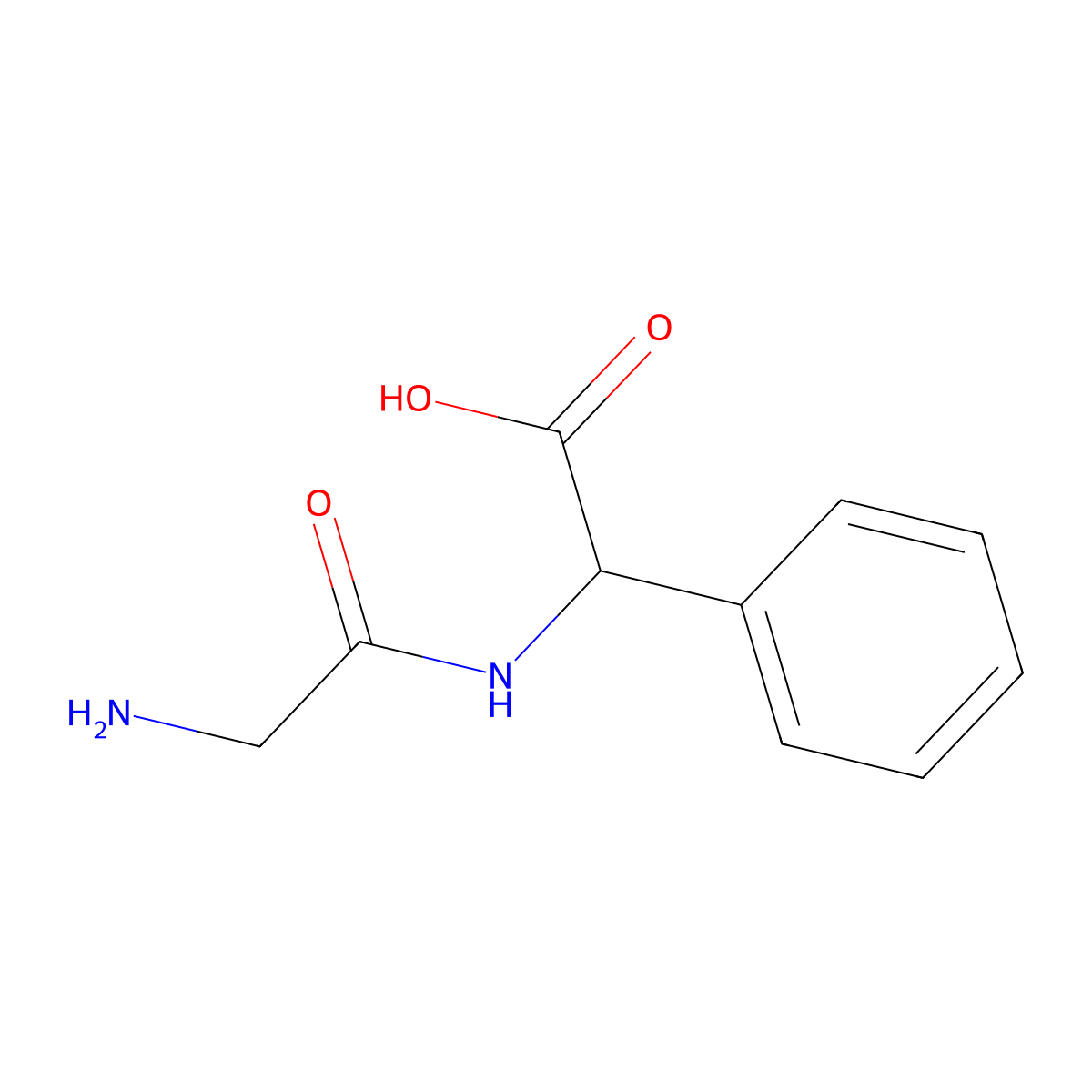 (2S)-2-(2-aminoacetamido)-2-phenylacetic acid molecular structure, CAS 153829-80-2