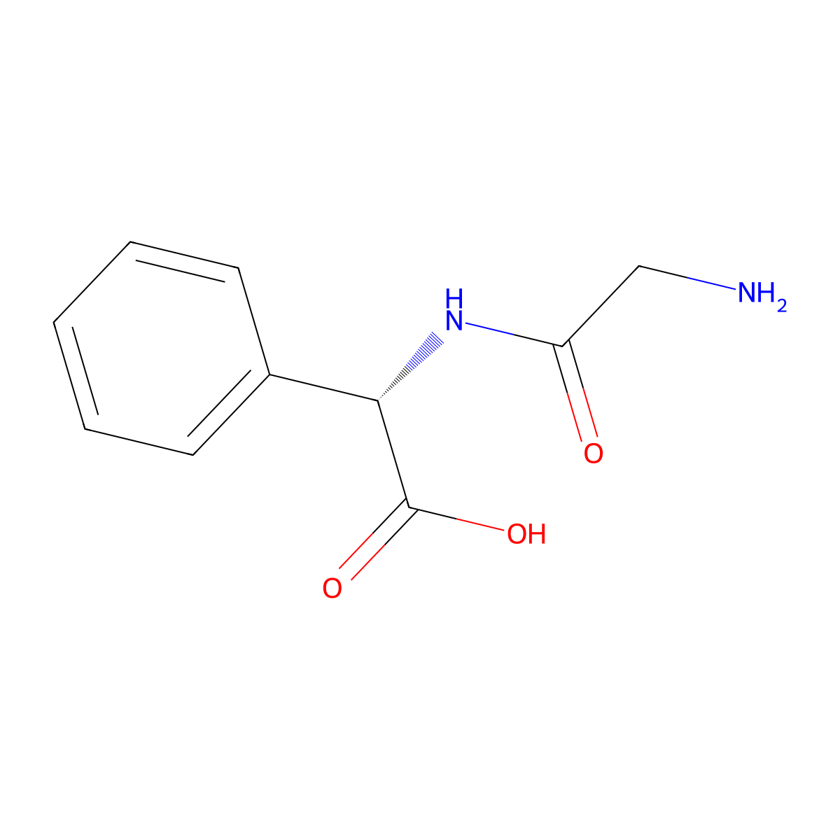 (2S)-2-(2-aminoacetamido)-2-phenylacetic acid molecular structure, CAS 153829-80-2