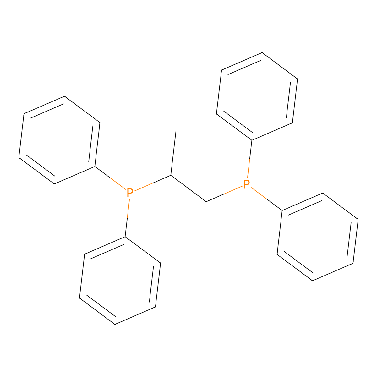 1,2-Bis(diphenylphosphino)propane molecular structure, CAS 15383-58-1