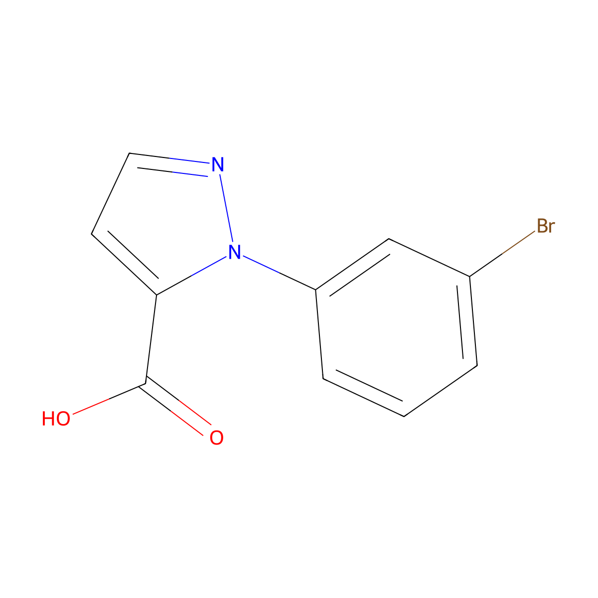 1-(3-Bromophenyl)-1h-pyrazole-5-carboxylic acid molecular structure, CAS 1538314-92-9