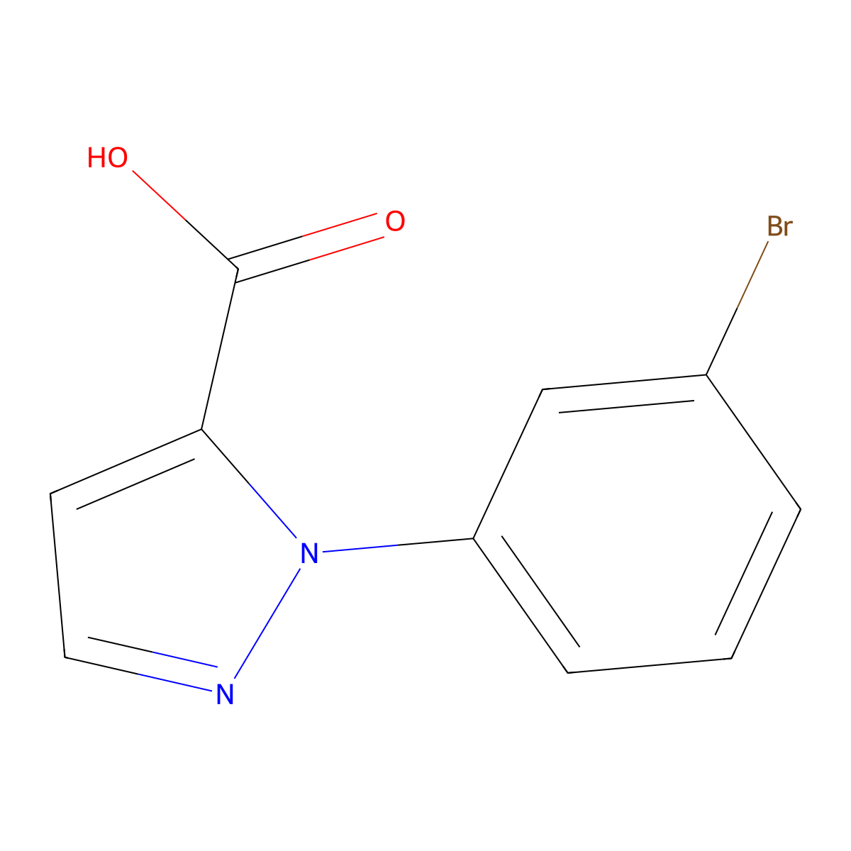 1-(3-Bromophenyl)-1h-pyrazole-5-carboxylic acid molecular structure, CAS 1538314-92-9